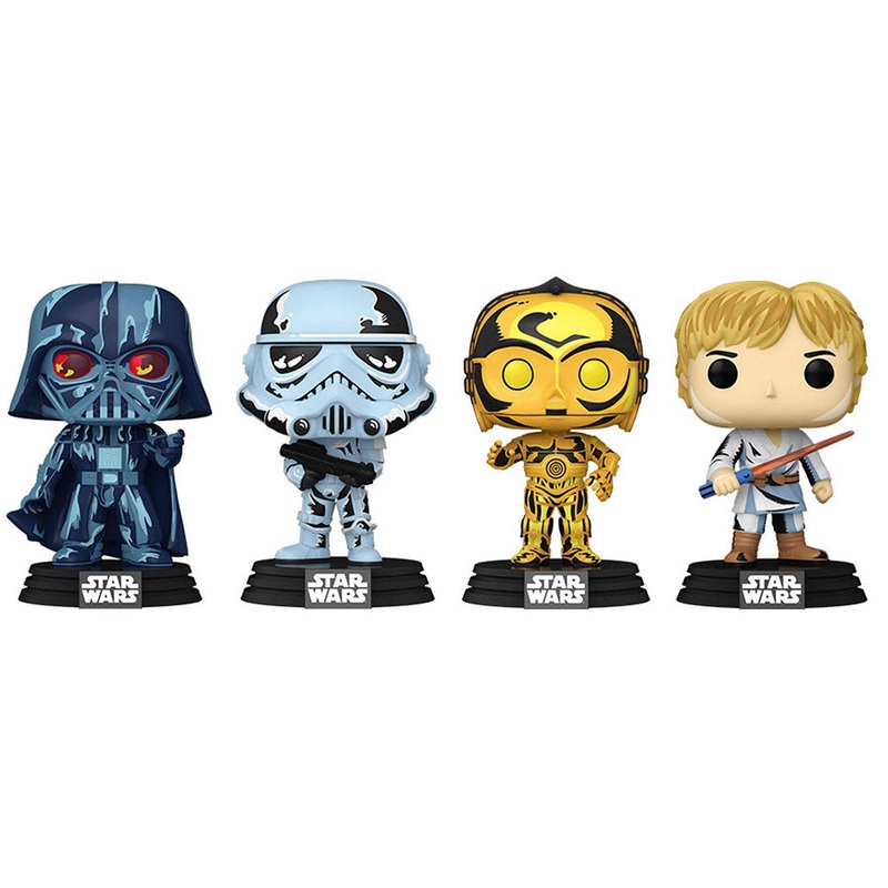 Star Wars Retro Series US Exclusive Pop! Pack de 4