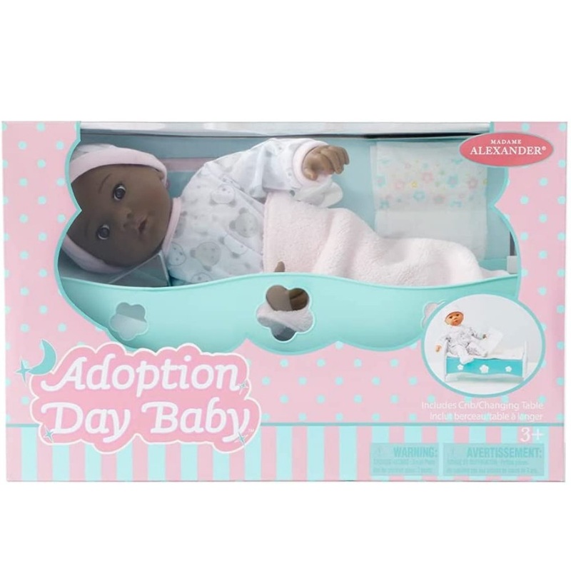 Adoption Day Baby Girl - Dark Skin/Brown Eyes Doll