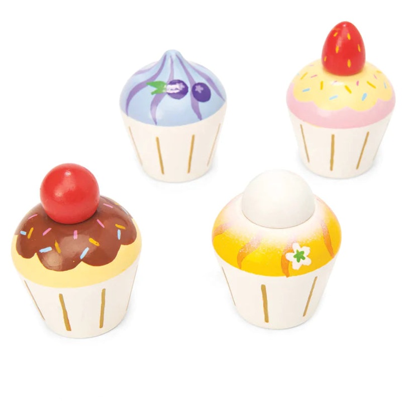 Wooden Cupcake Play Food Set - 4 Piece Set