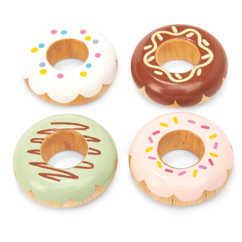 Wooden Doughnut Play Food Set - 4 Piece Set
