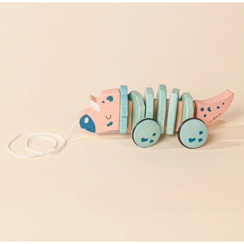 Triceratops Wooden Pull Toy