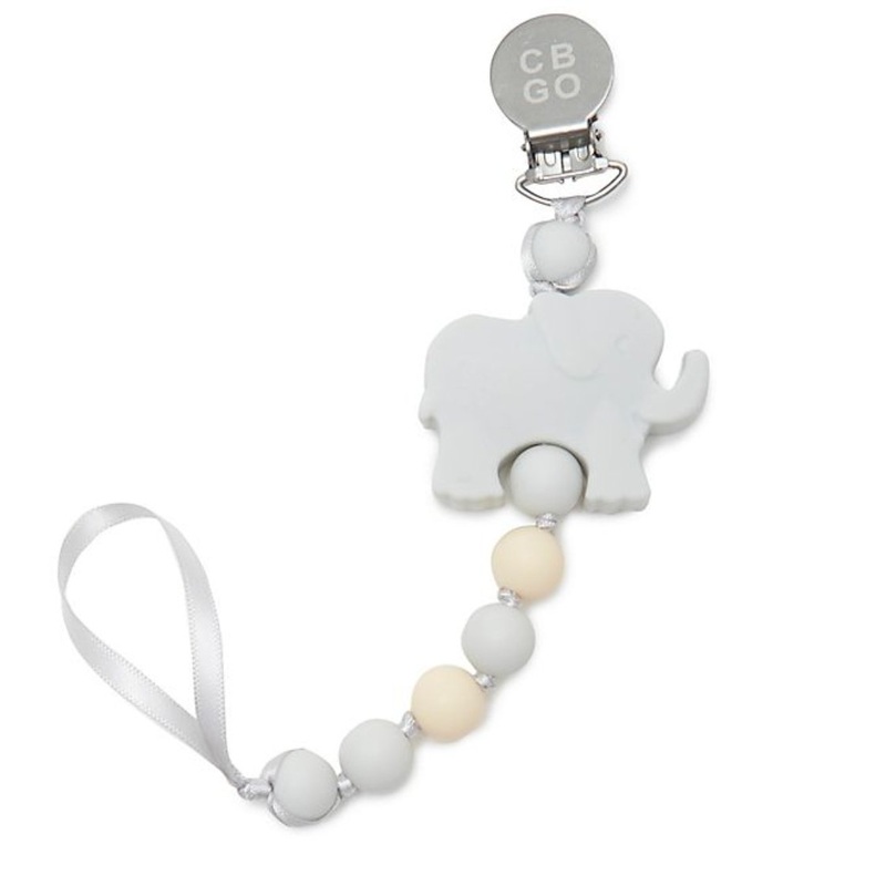 "Where's the Pacifier?" Clip - Light Grey Elephant