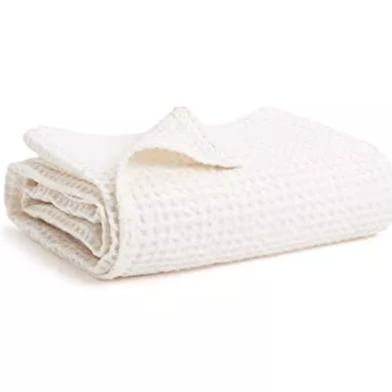 100% Cotton Waffle Baby Blanket - Natural