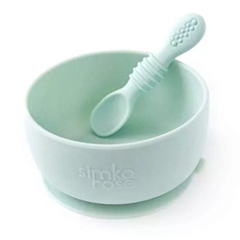 Baby Suction Bowl and Spoon Set - Sage