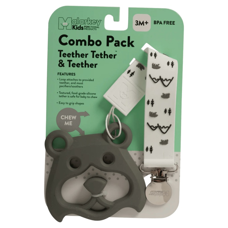 Malarkey Kids - Teether Tether + Teether - Bear Mountain