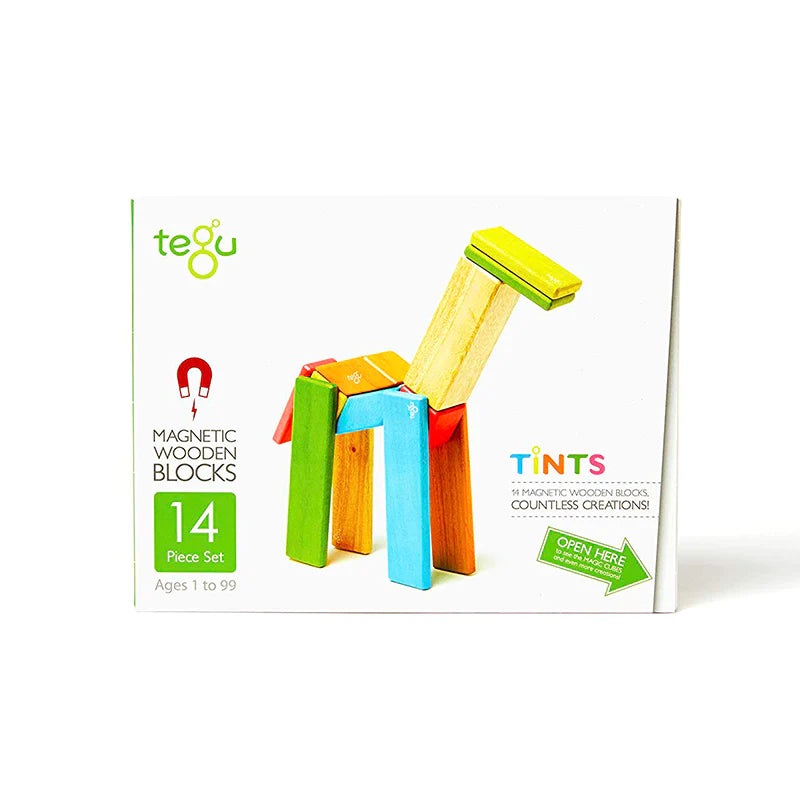 14 Piece Magnetic Wooden Block Set | Tints