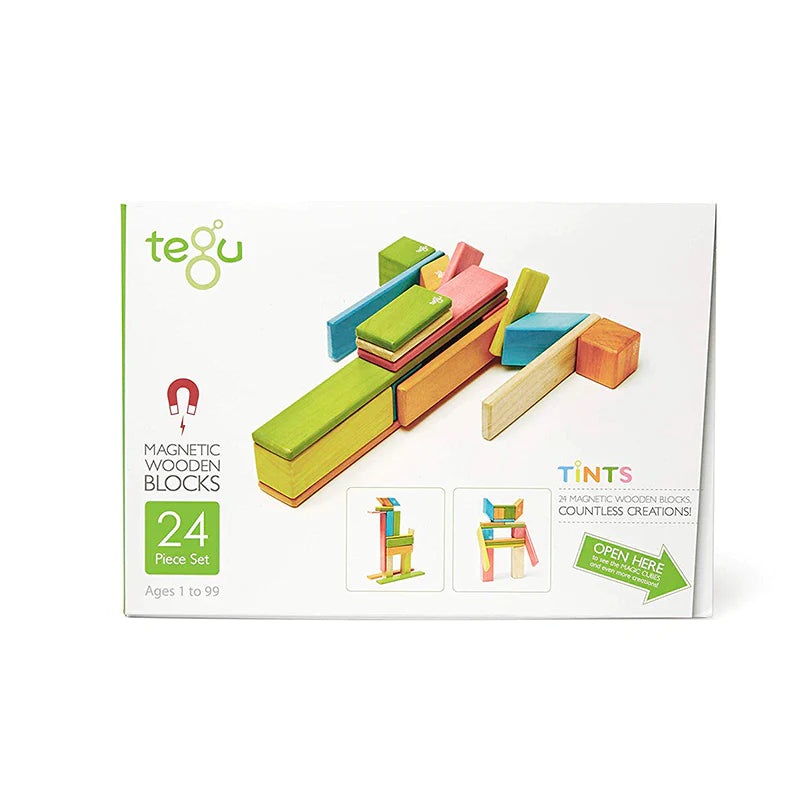 24 Piece Magnetic Wooden Block Set | Tints