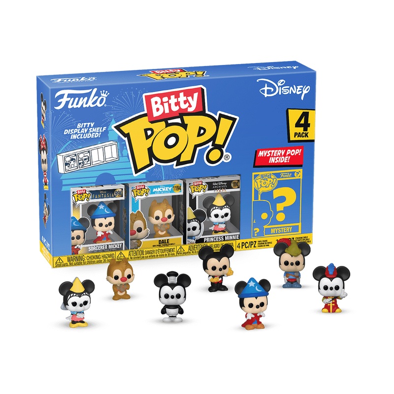 Funko - Disney Sorcerer Mickey Bitty Pop! Mini Figure 4-Pack