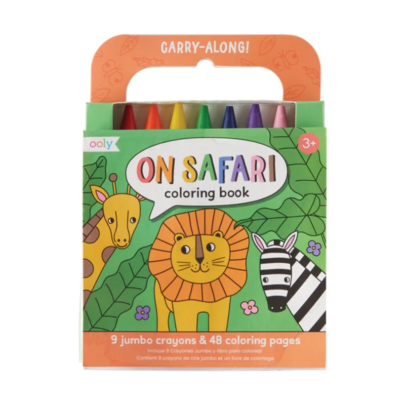 OOLY - Carry Along - Crayon & Coloring Book Kit - Safari