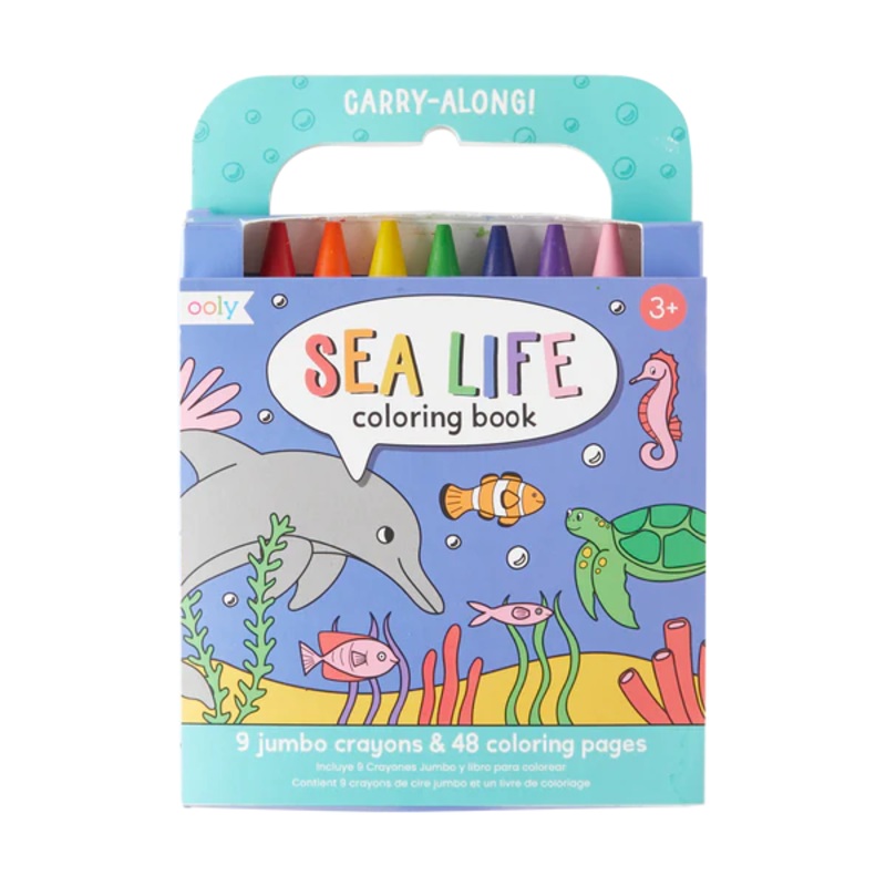 OOLY - Carry Along - Crayon & Coloring Book Kit - Sea Life
