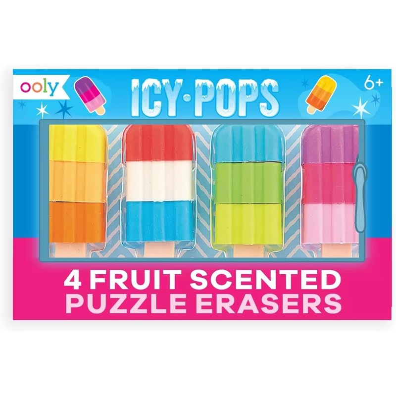 OOLY - Icy Pops Scented Puzzle Erasers - Set of 4
