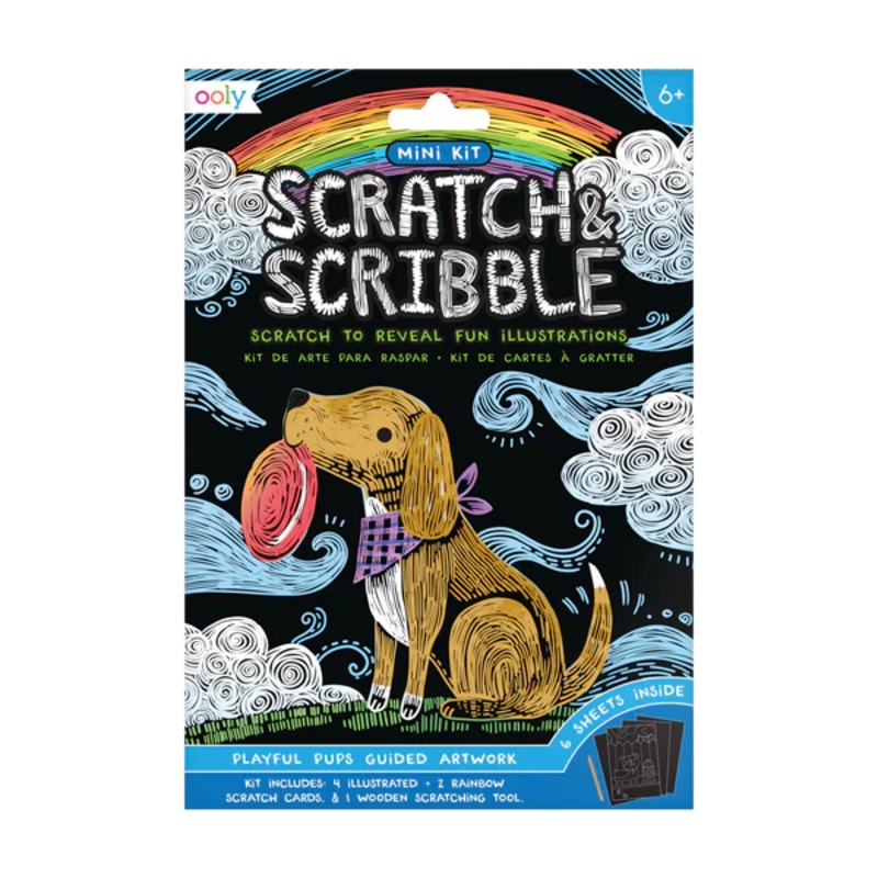 OOLY - Mini Scratch & Scribble Art Kit - Playful Pups