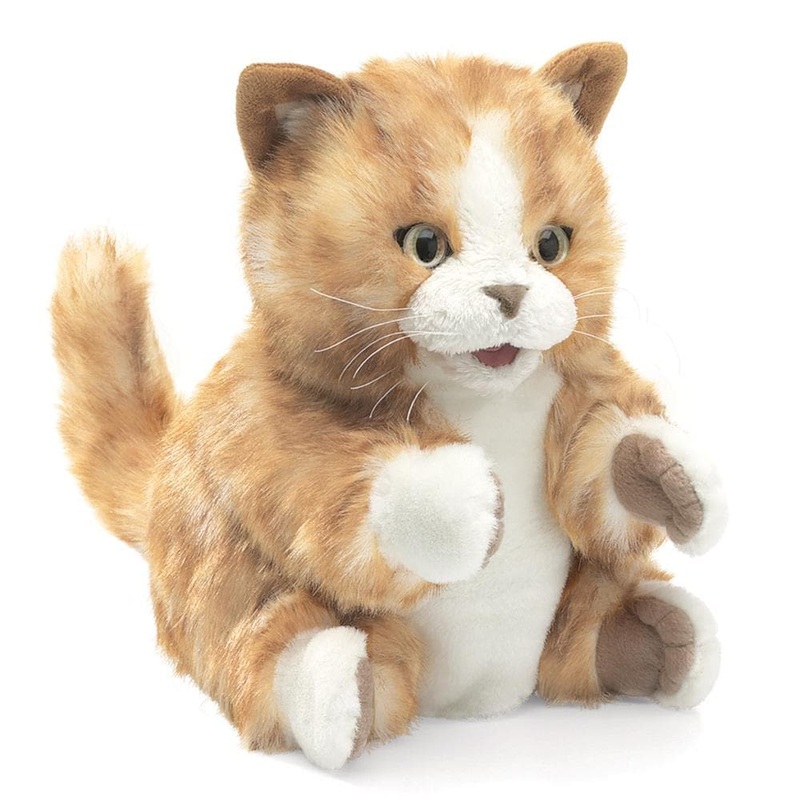 Orange Tabby Kitten Stuffed Animal Puppet