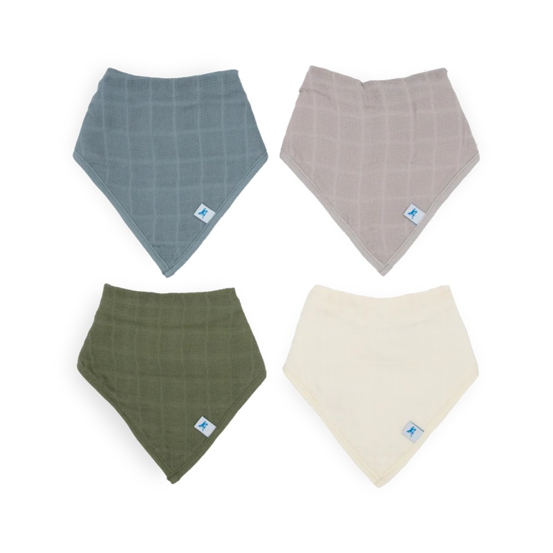 Sea Cotton Muslin Bandana Bib 4- Pack