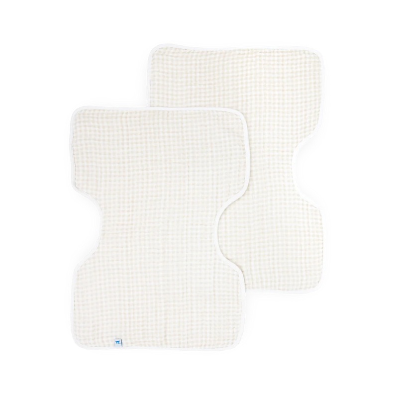 Tan Gingham Cotton Muslin BurpCloth 2 Pack