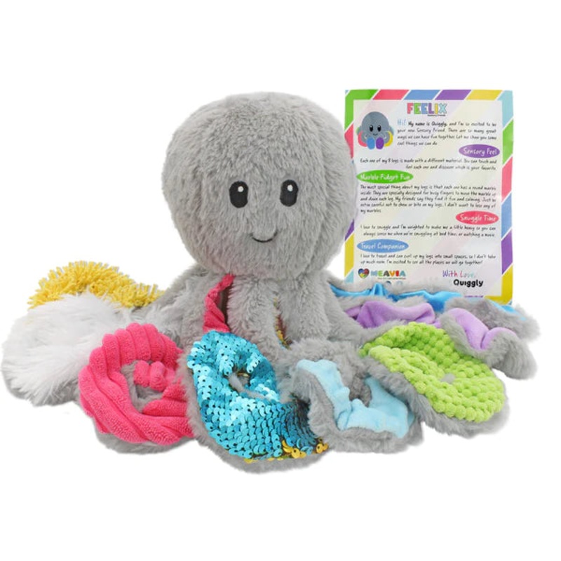 Quiggly the Weighted Sensory Octopus Plush (1 lb)
