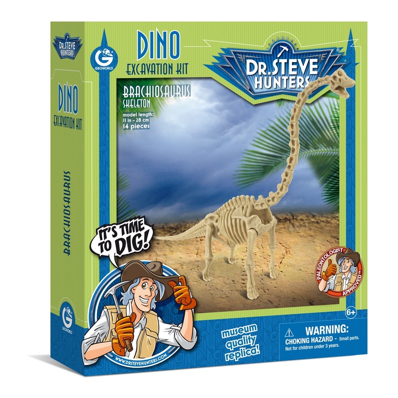 Dr. Steve Hunters GEOWorld Dino Dig Brachiosaurus Excavation Kit - 14 pieces