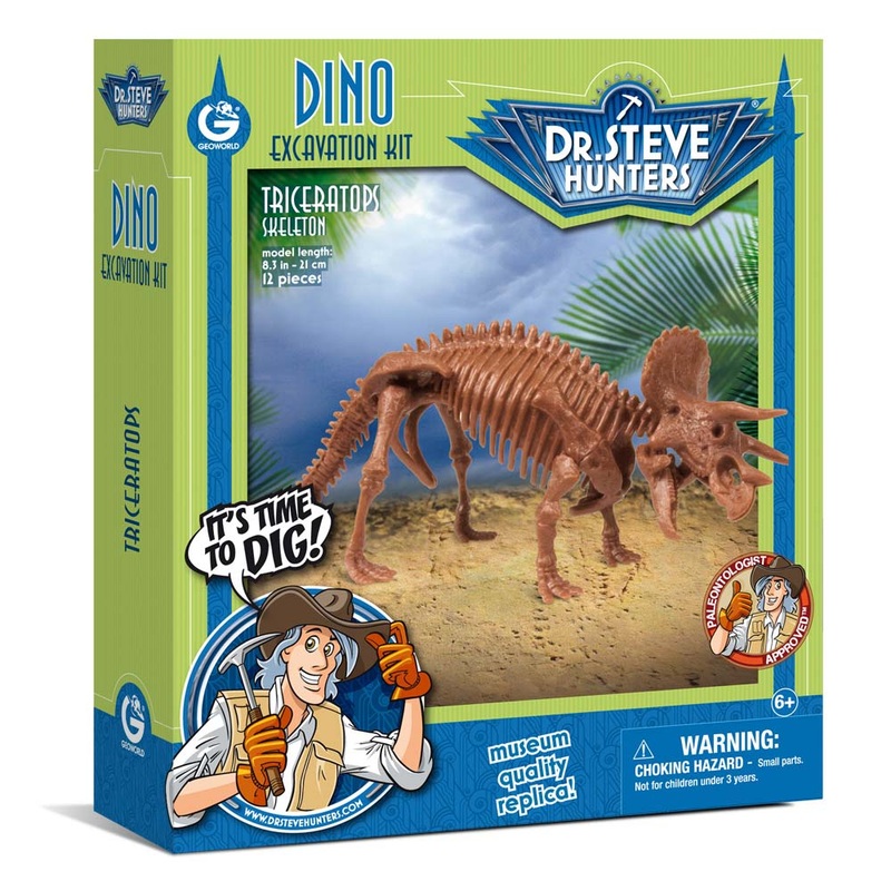 Dr. Steve Hunters GEOWorld Dino Dig Triceratops Excavation Kit - 12 pieces