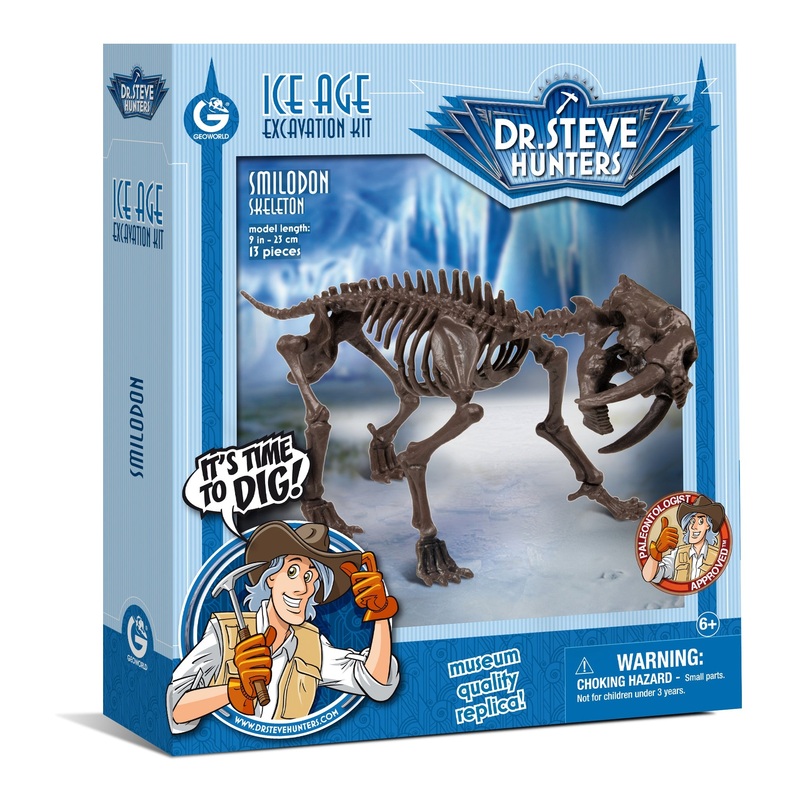 Dr. Steve Hunters GEOWorld Ice Age Dig Smilodon Excavation Kit - 13 pieces
