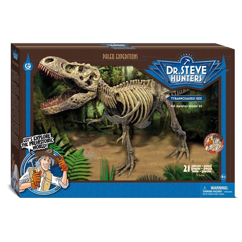 Dr. Steve Hunters GEOWorld Paleo Expedition Tyrannosaurus Rex Replica Skeleton Kit - 21 pieces