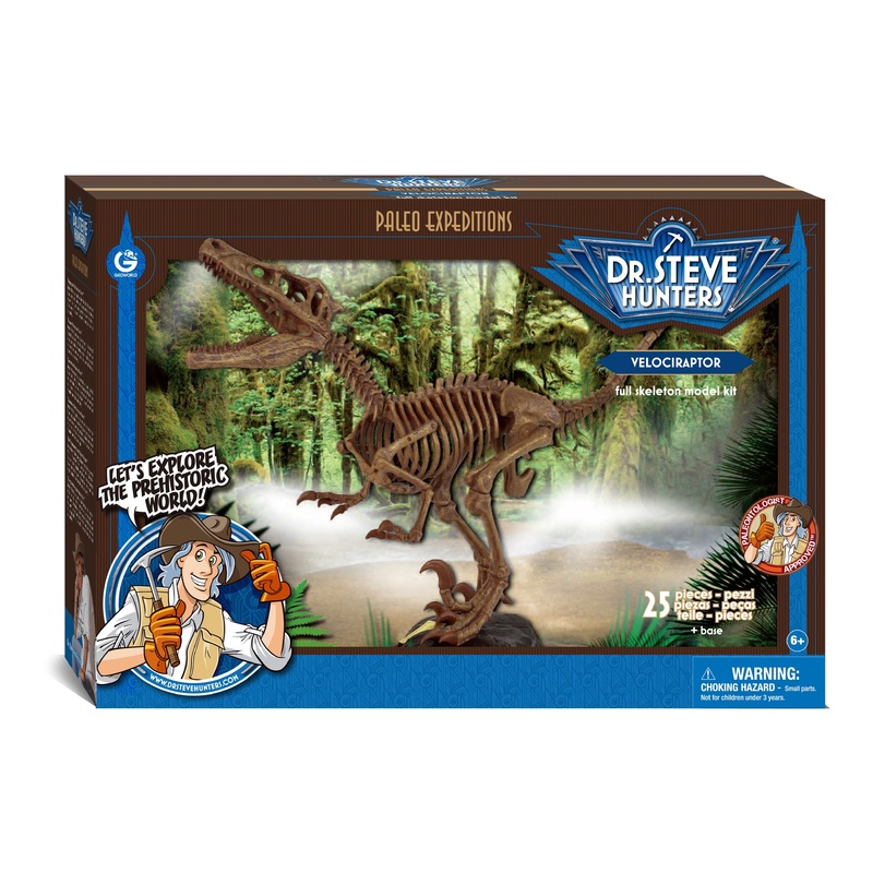 Dr. Steve Hunters GEOWorld Paleo Expedition Velociraptor Replica Skeleton Kit - 25 pieces