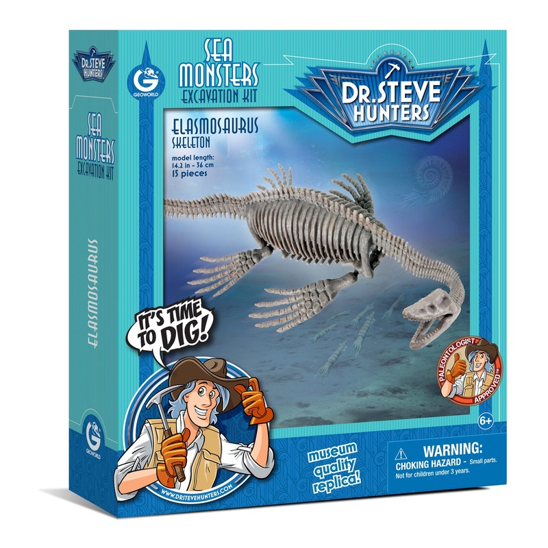 Dr. Steve Hunters GEOWorld Sea Monster Dig Elasmosaurus Excavation Kit - 15 pieces