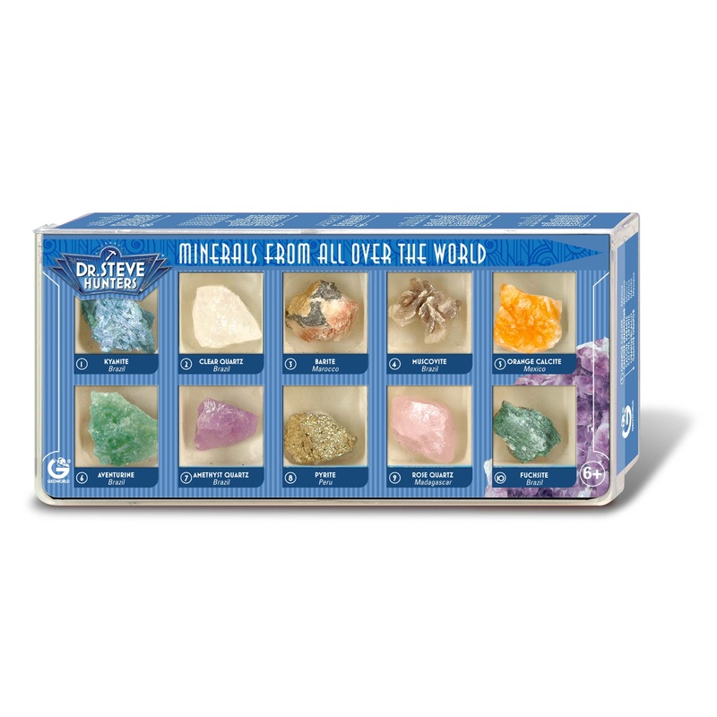 Dr. Steve Hunters Minerals from All Over the World  - 10 Real Minerals Science & Education Toy Set