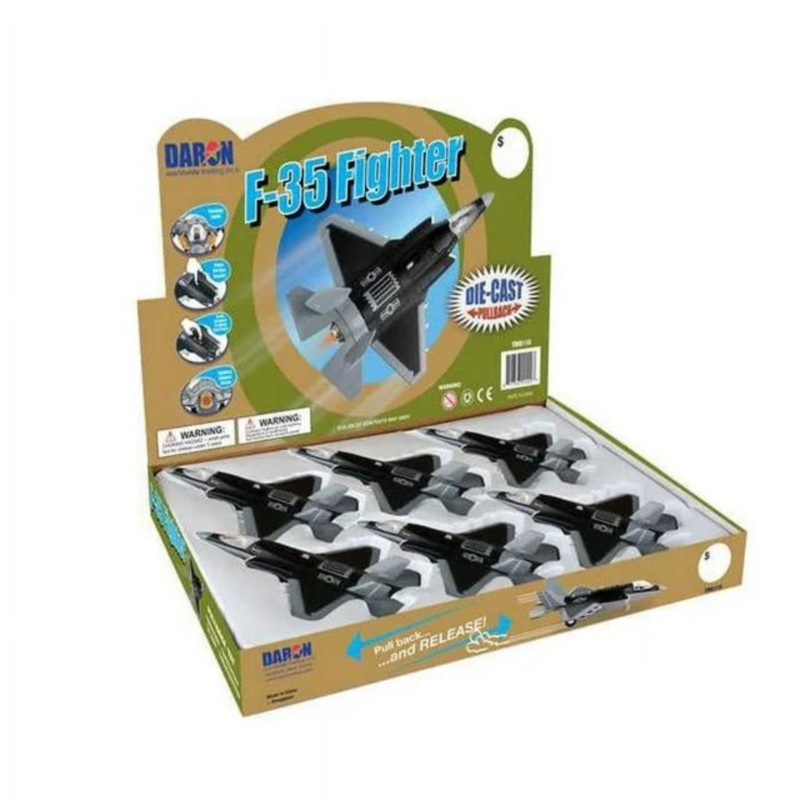 F-35 JET FIGHTER PULLBACK W/LIGHTS & SOUND 6 PC