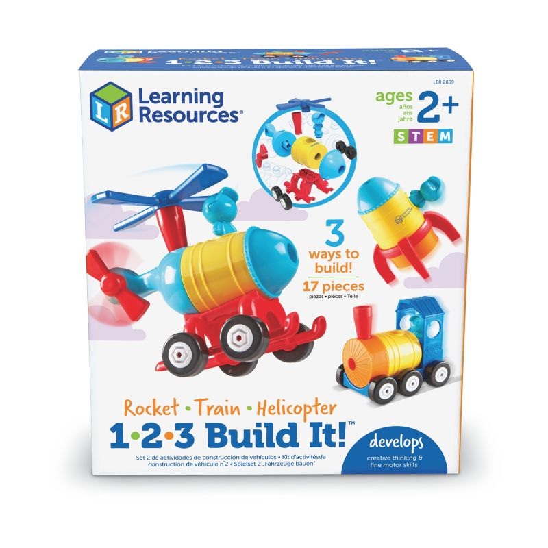 1-2-3 Build It! Rocket-Train-Helicopter