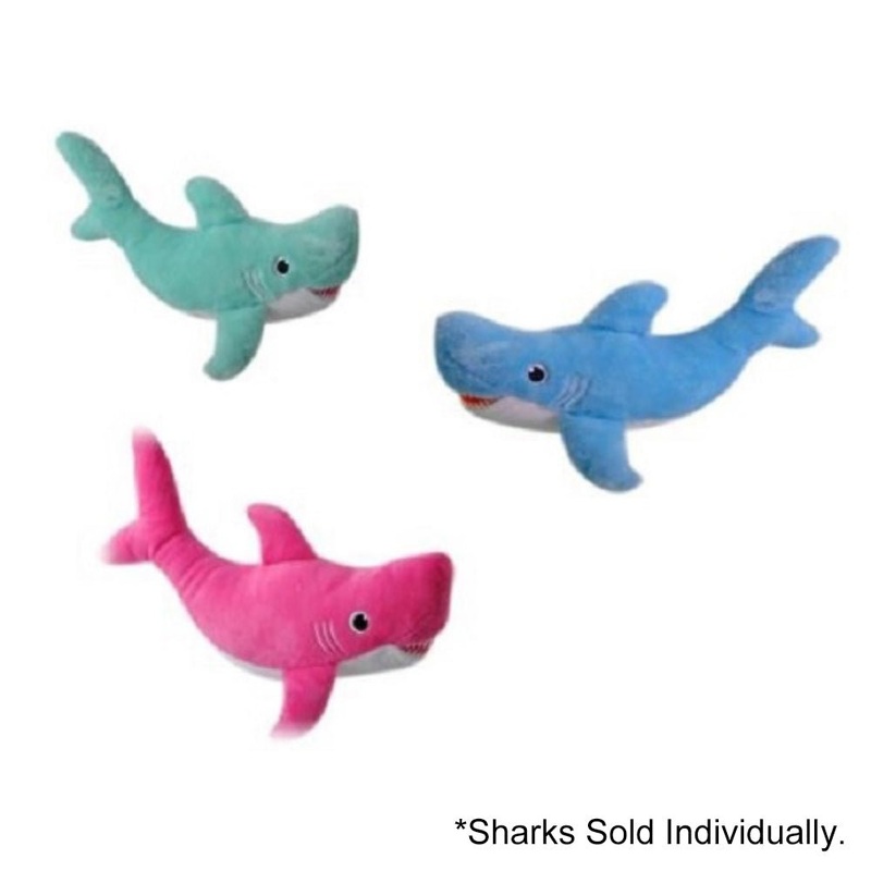 36" Plush Cutie Shark - Assorted (Blue, Pink, Turquoise)
