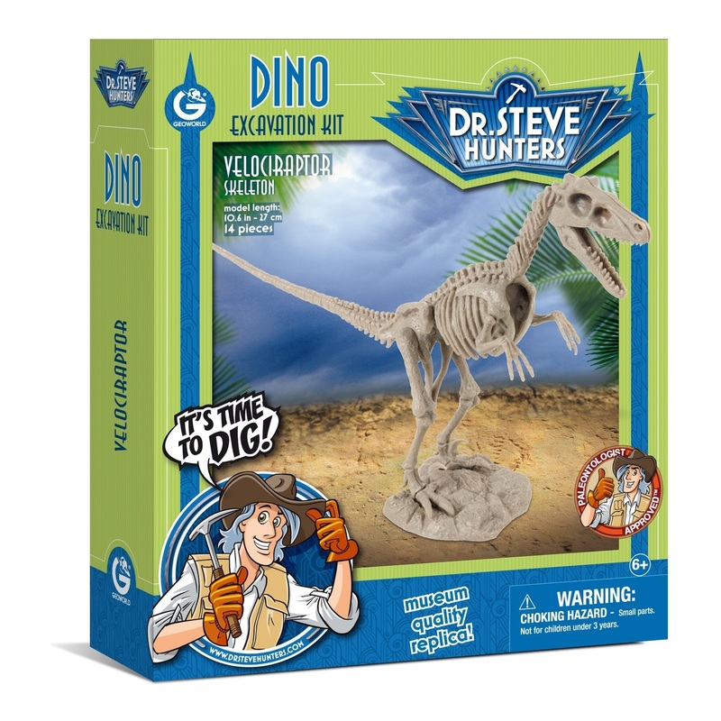 Dr. Steve Hunters GEOWorld Dino Dig Velociraptor Excavation Kit - 14 pieces