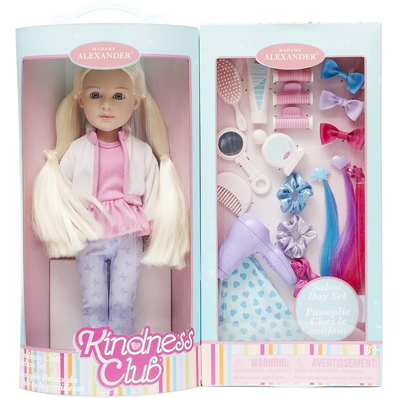Kindness Club - Salon Day Set - Light Skin Tone/Blue Eyes/Blonde Hair Doll