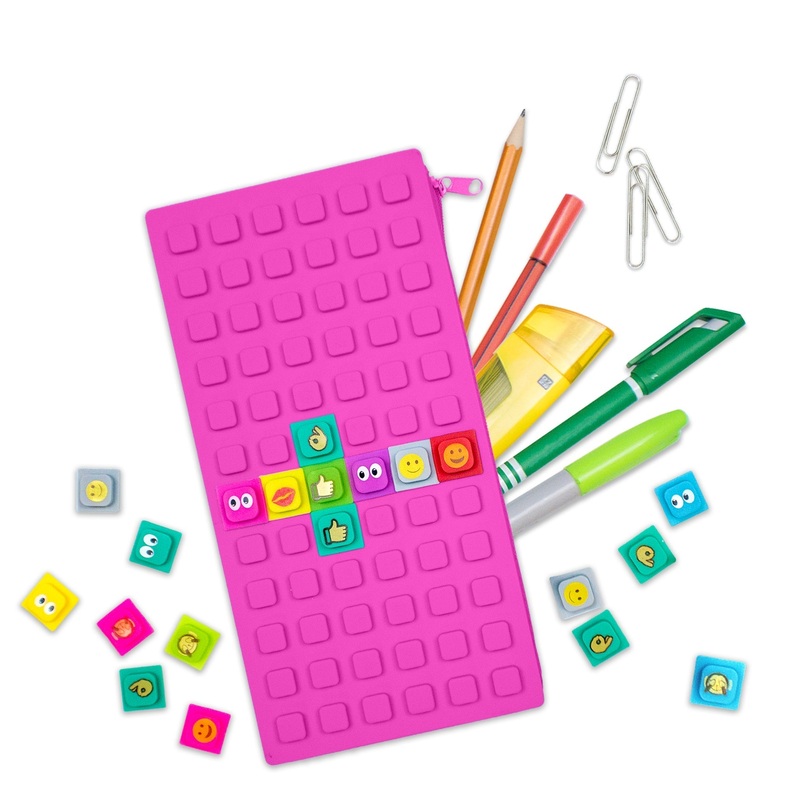 Customizable Jumbo Pencil Case with Cubes - Purple