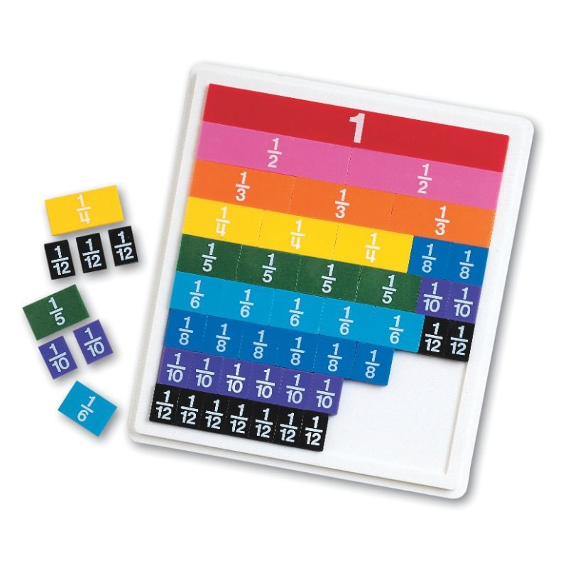 Rainbow Fraction Plastic Tiles with Tray