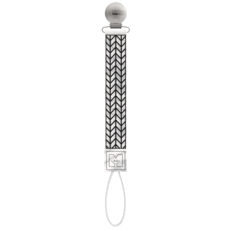 Teether Tether - Black and White Chevron