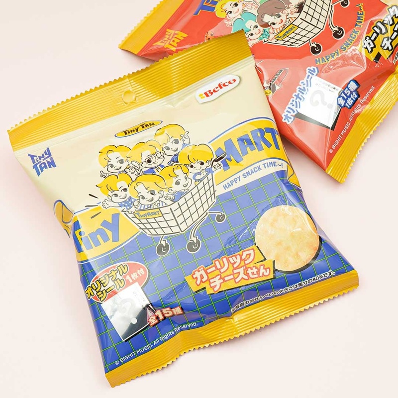 BTS TinyTAN Garlic Cheese Rice Crackers With Sticker