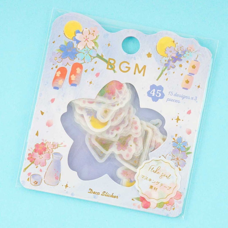 BGM Flake Seal Stickers - Sakura Night Picnic
