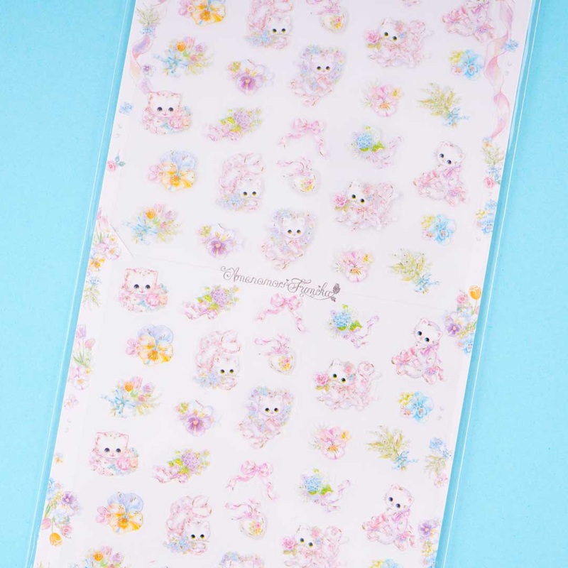 Amenomori Fumika Ribbon & Neko Stickers
