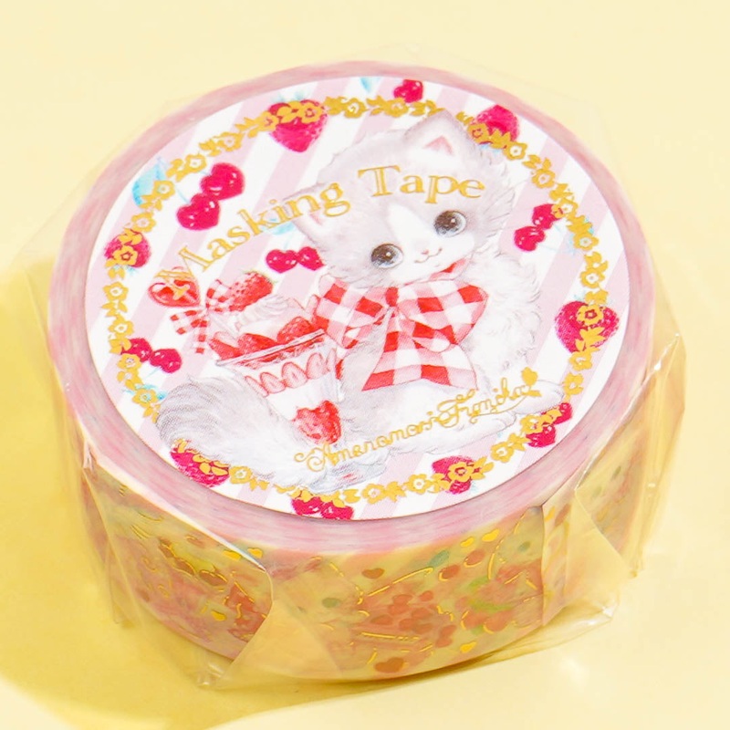 Amenomori Fumika Strawberry Kitty Masking Tape