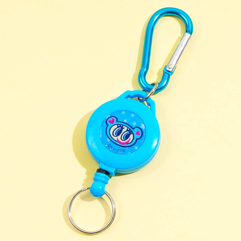 Angel Blue Retractable Keychain With Carabiner