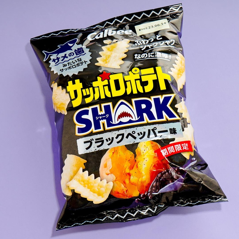 Calbee Sapporo Shark Potato Chips - Black Pepper