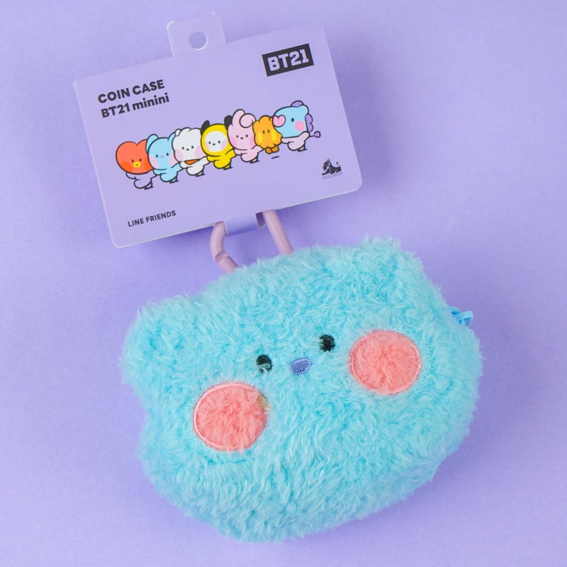 BT21 Fluffy Coin Purse With Carabiner - KOYA
