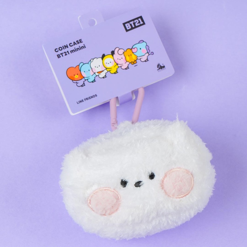 BT21 Fluffy Coin Purse With Carabiner - RJ