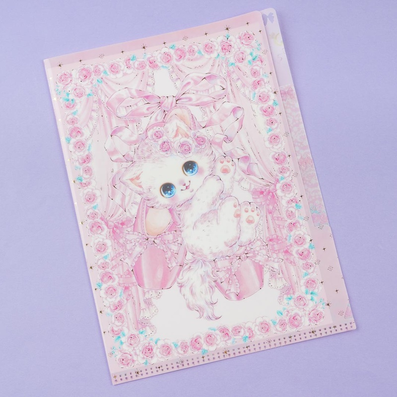 Amenomori Fumika Flowery Neko Multi-Pocket A5 File Folder