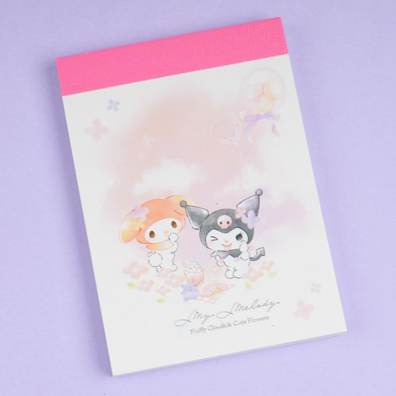 Kuromi & My Melody Fluffy Clouds Mini Memo Pad