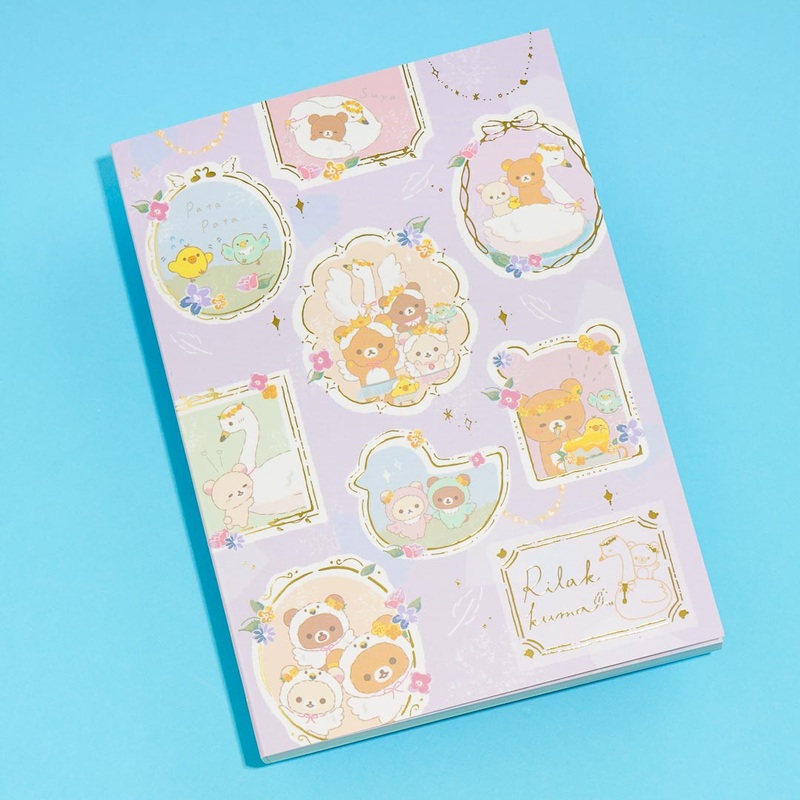 Rilakkuma Swan & Golden Flower Memo Pad