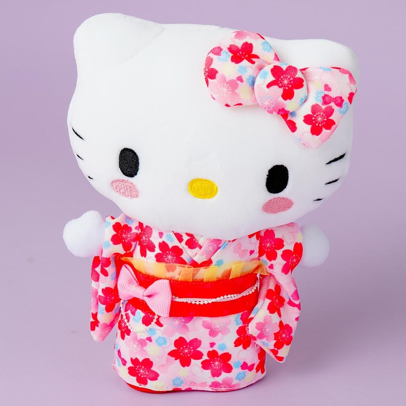 Hello Kitty Blushing Sakura Kimono Plushie - Medium