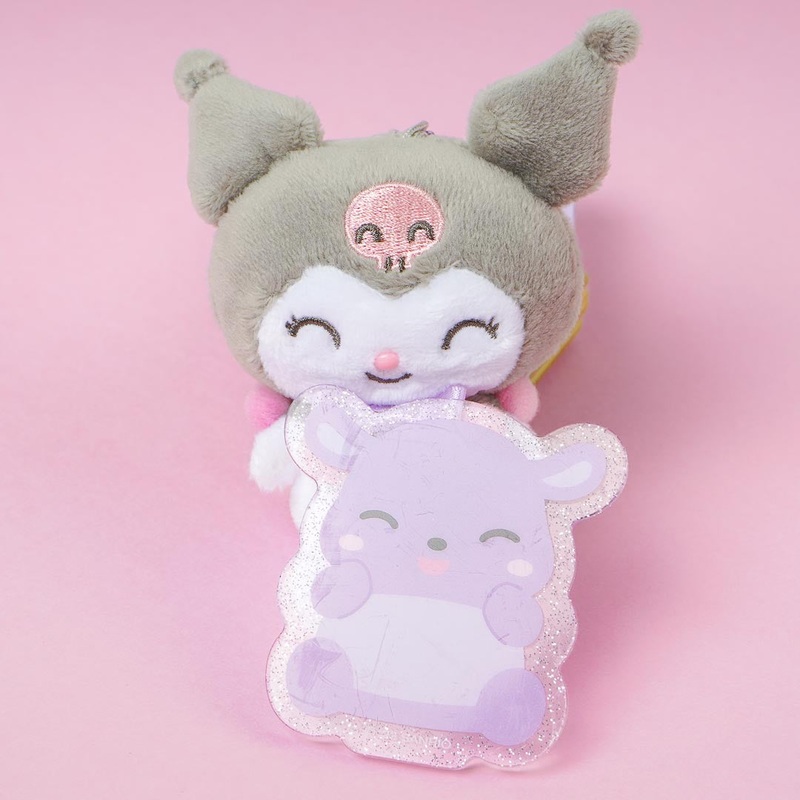 Kuromi & Baku Plush Charm With Acrylic Badge