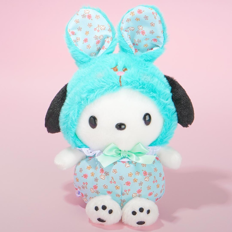 Pochacco Flower Blue Bunny Plushie - Medium