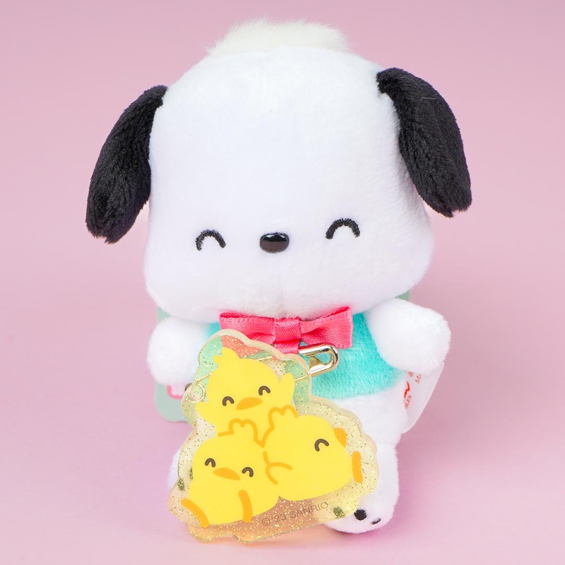 Pochacco & Pi-chans Plush Charm With Acrylic Badge